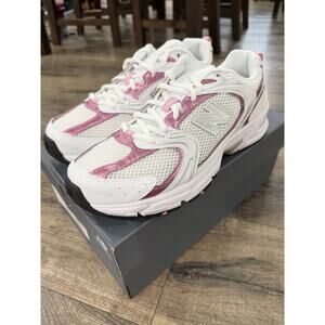 UNISEX ADULTS 10 MR530PK NEW BALANCE 530 WHITE/PINK